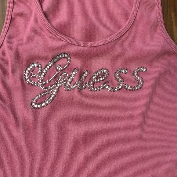 ๐Guess Barbie Pink Embellished Racerback Tank Top - Picture 2 of 10